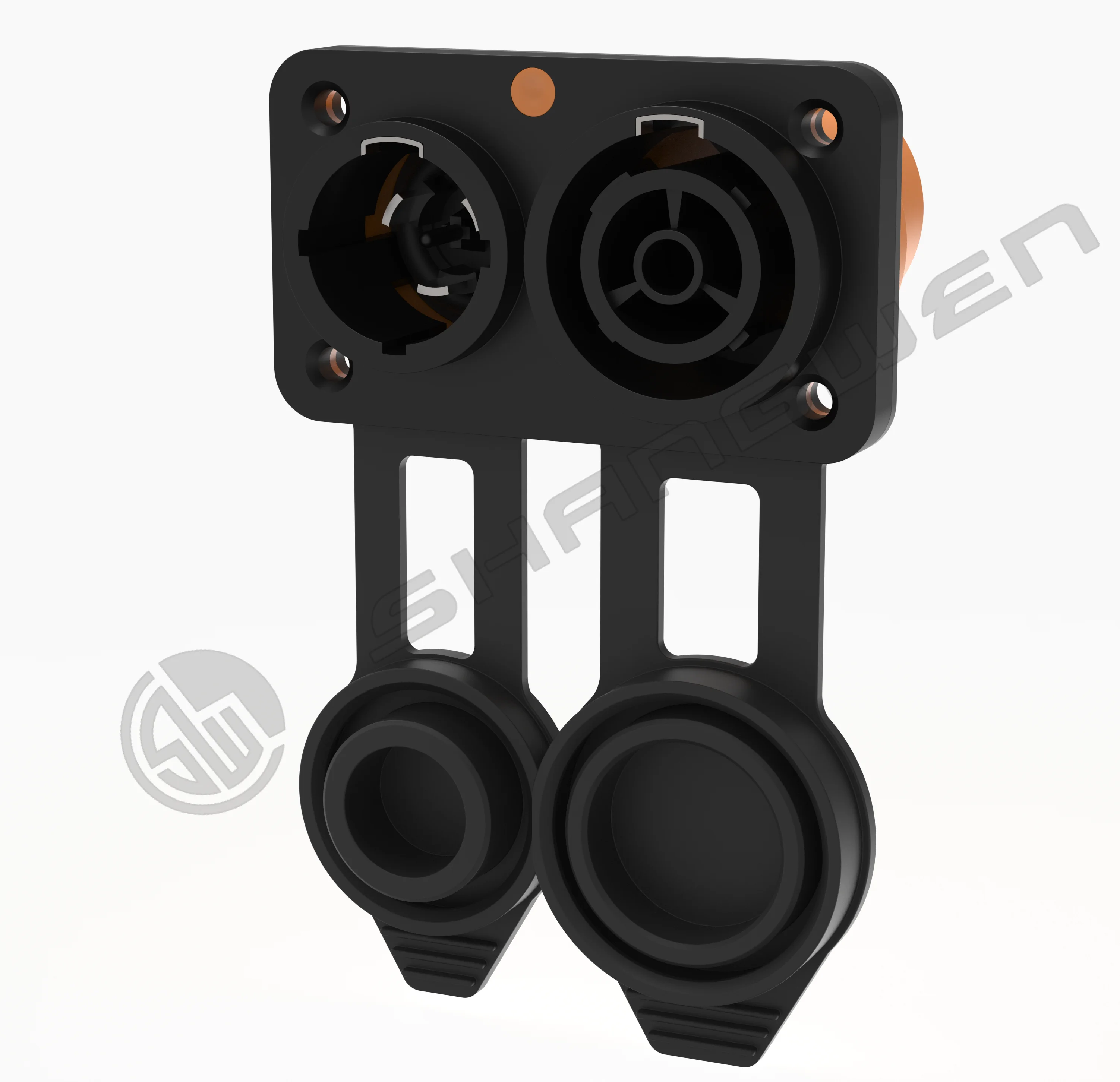 IP65 Outdoor Triple Core 2-in-1 Electrical Connection Lockable PowerCON TRUE1 Chassis Connector with Male Female Pins