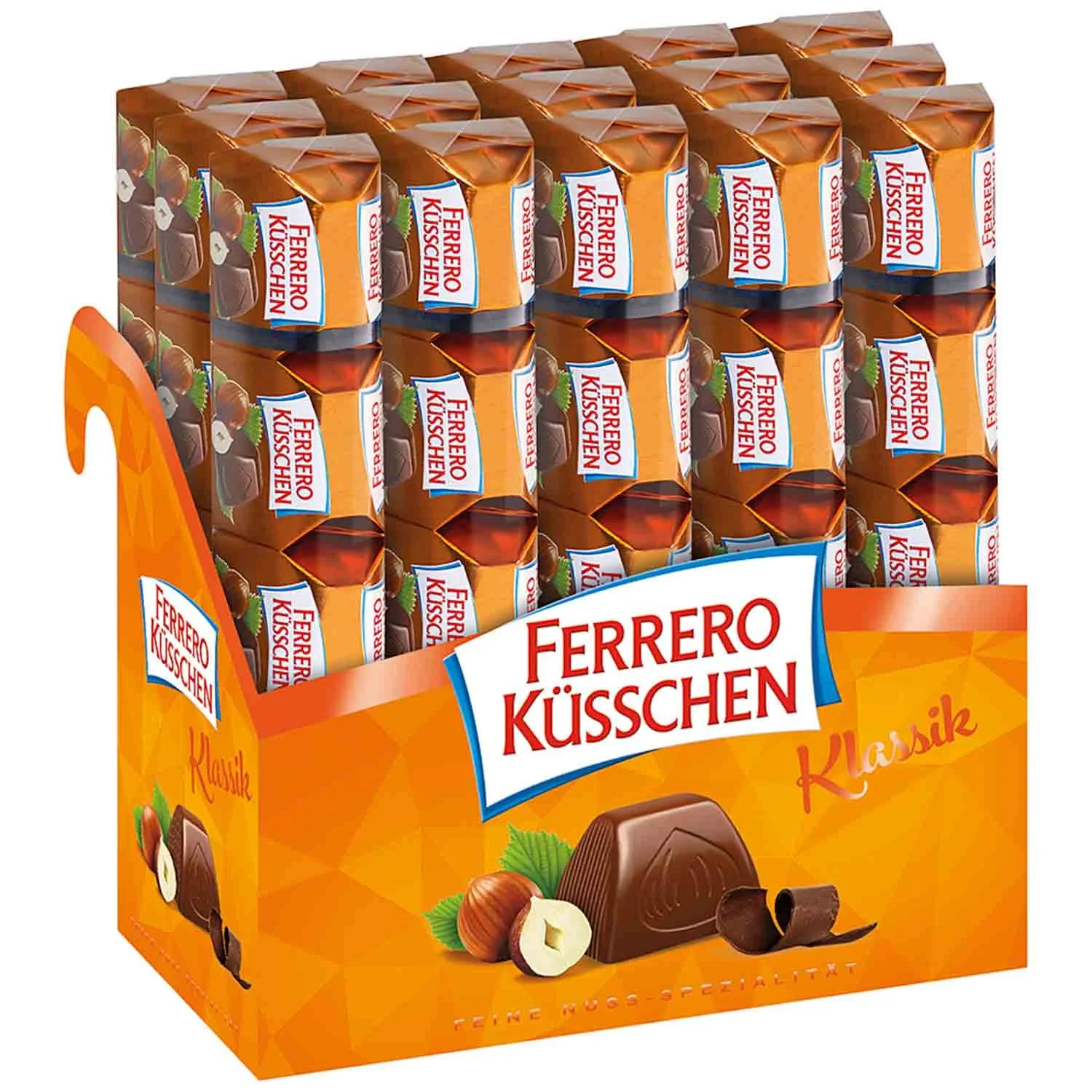 Advertising mini-cube with ferrero küsschen, Ferrero sweets, Chocolates