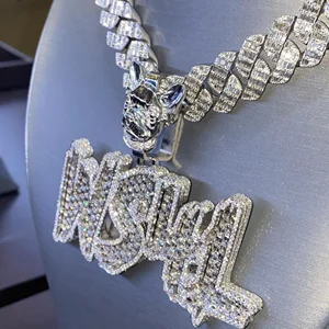 Customized Iced Out High Quality Diamond Pendant Hip Hop Pendant Silver Diamond Pendant 925 Sterling