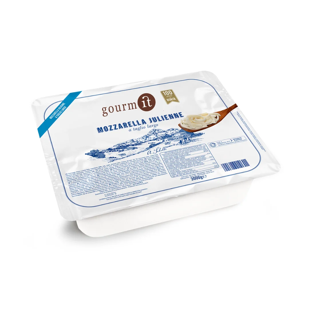 Mozzarella Fior Di Latte Julienne Bulk 2,5 Kg Cow Milk Mozzarella