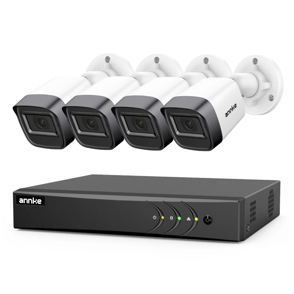ANNKE HD TVI Analog 2MP 1080P Surveillance CCTV Security System Channel  DVR 4pcs Bullet Camera 20m IR Lens IP66