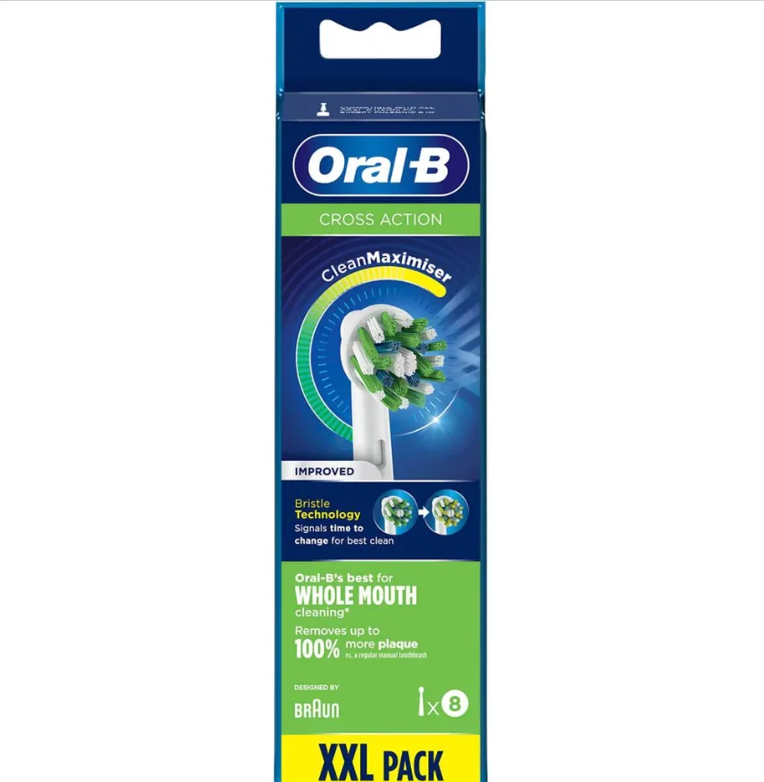 Oral-b Cross Action Electric Toothbrush Replacement Brush Heads 8 Pack ...