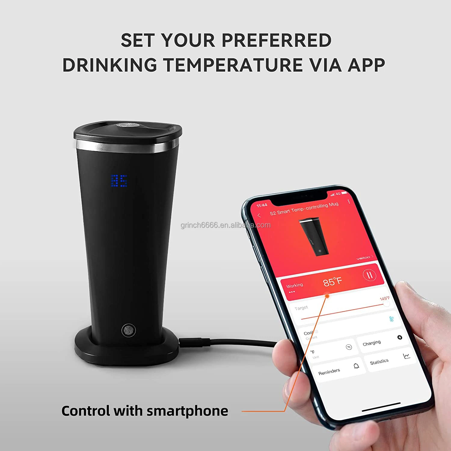 Scaldatazze Elettrico Qwork Per Tazze - 2 Modalità 40-60°C, Bordo Alluminio, Spegnimento Auto - Foto 4