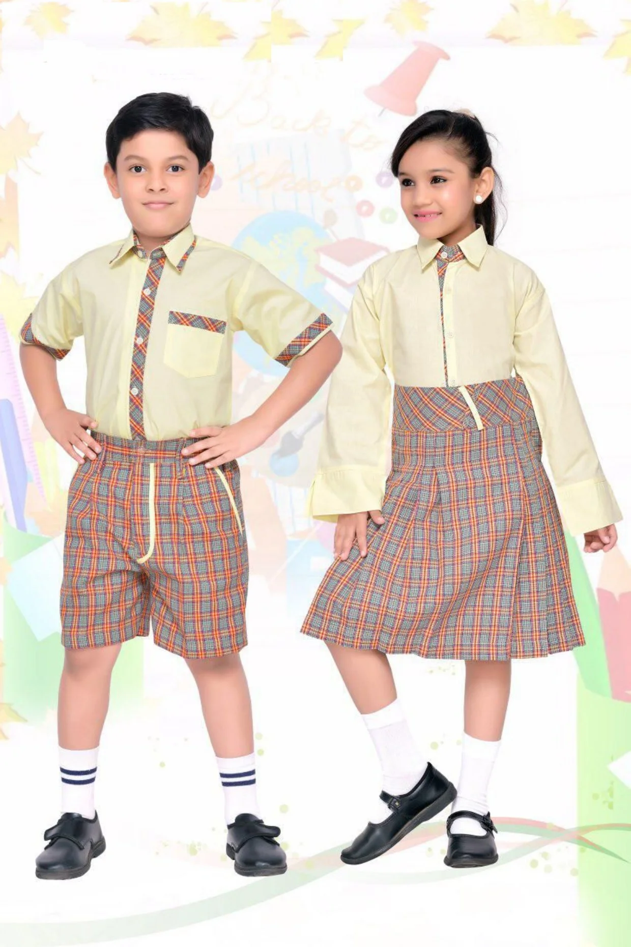 High Quality Wholesale Customized Design and Logo Printing Student Clothing Boys and Girls School Uniform Dress Set