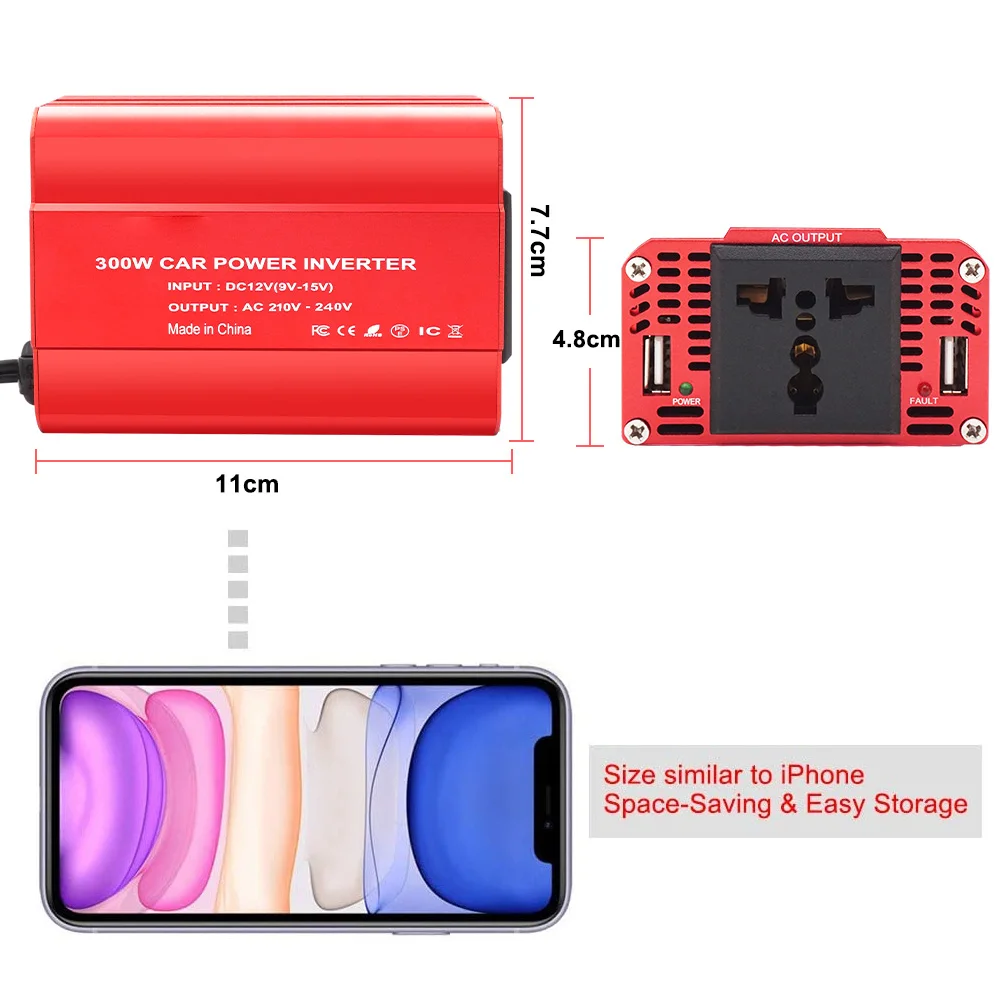 Modified Sine Wave Car Power Inverter Converter With Dc 12v To 110v Ac ...