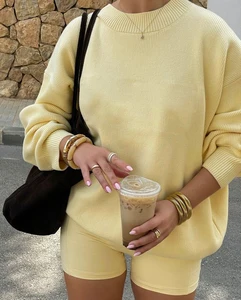 OEM Factory Wholesale Supply Custom Logo Women Heavyweight Cotton Crewneck Soft Texture Eco-Friendly Winter Autumn Knitwear