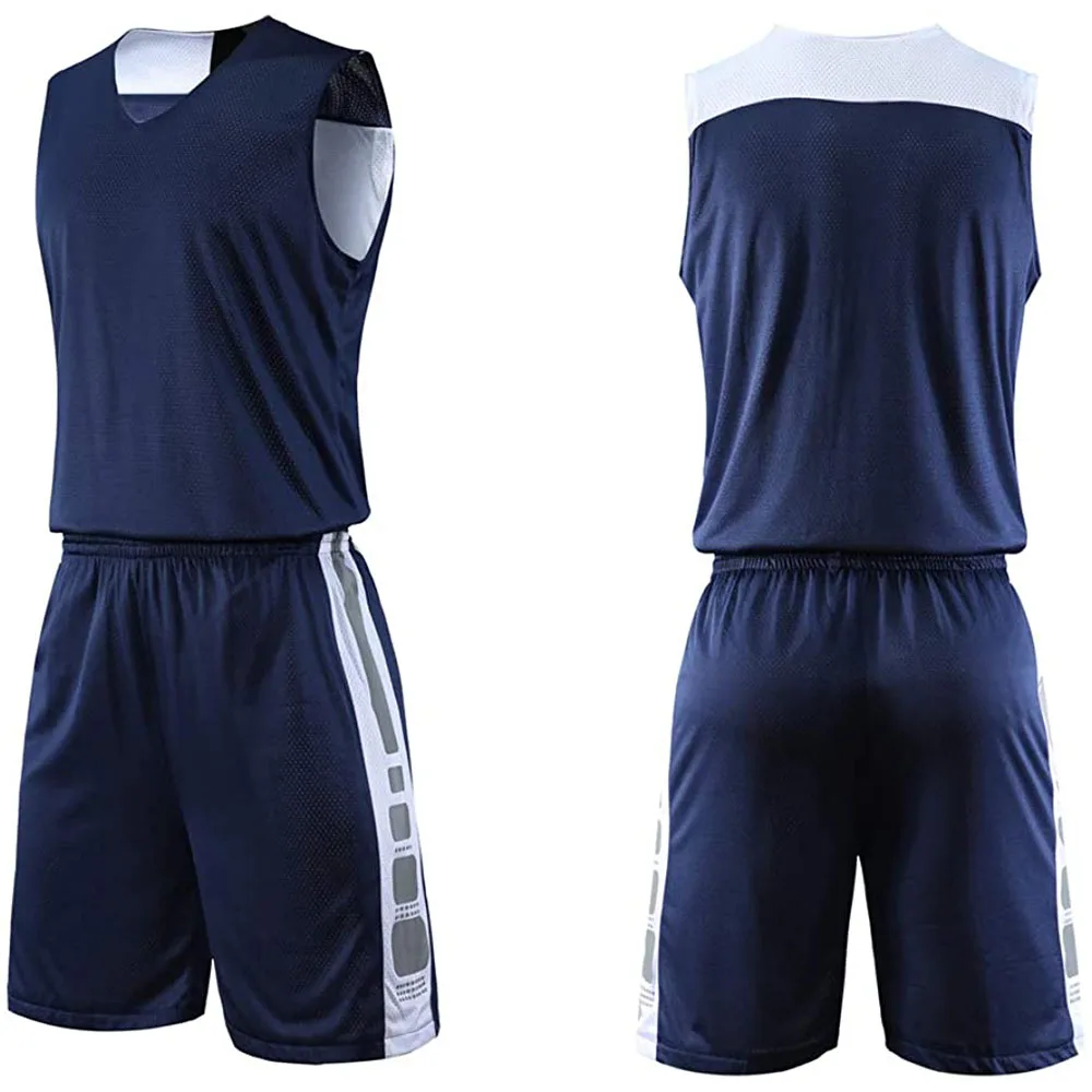 Basketball Jersey And Shorts Sleeveless Team Uniform Blank Training Suits  For Men