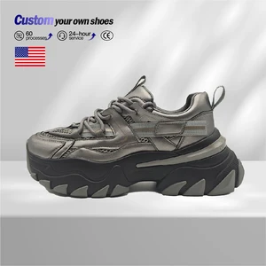 Wholesale Low Price Men's Fashionable and Comfortable Sports Shoes Thick Sole Lighted Summer Autumn Sponge Cake Design