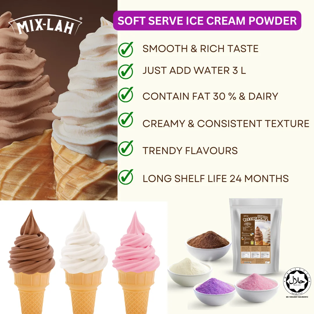 Butterscotch Flavour Ice Cream Soft Serve Dairy Nondairy Powder Mix 1kg