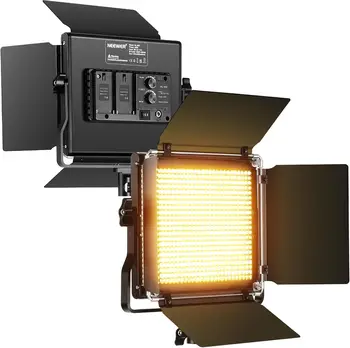 NEEWER 2Pcs Professional Metal Bi-Color LED Video Lights for Studio, YouTube, Product Photography, Video Shooting, Durable