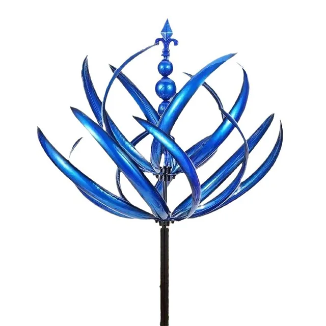 GO20 Harlow Wind Spinner Rotator - 3D Garden Windmill Outdoor Decoration, Metal Kinetic Art for Patio, Lawn, or Yard Display