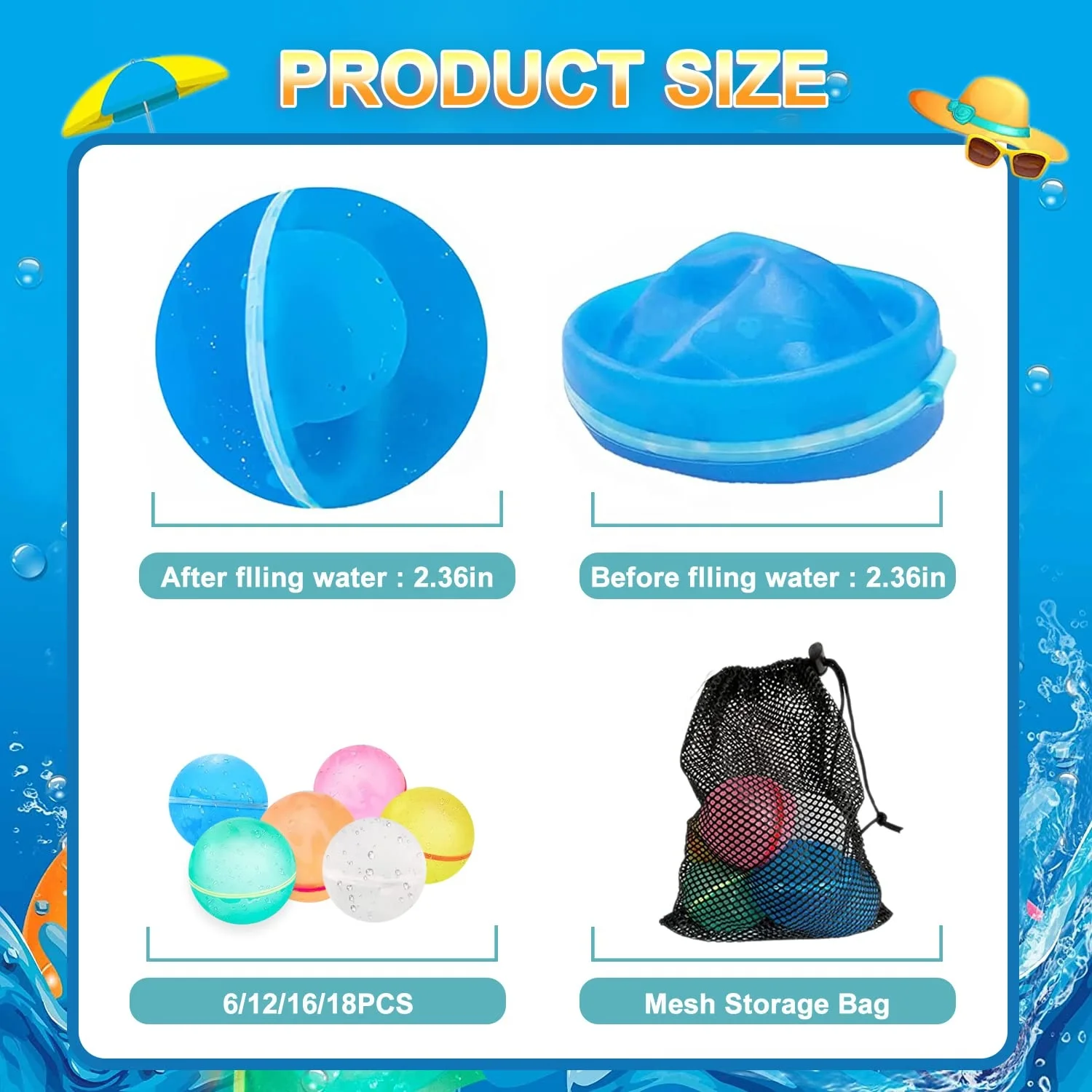SOPPYCD Reusable Water Balloons, Magnetc Self Sealng Quck Fll