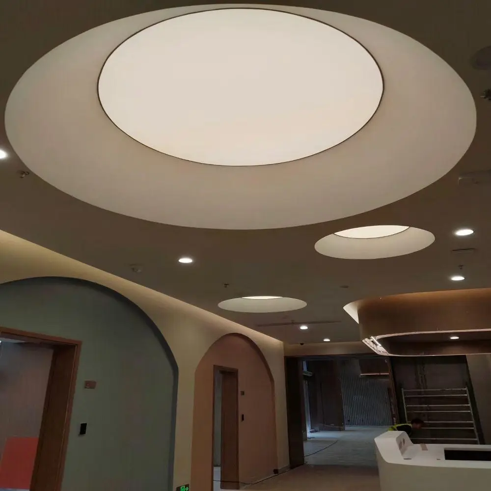 european compliant custom made white translucent stretch ceiling film  no black spots no visible streaks when illuminated-35