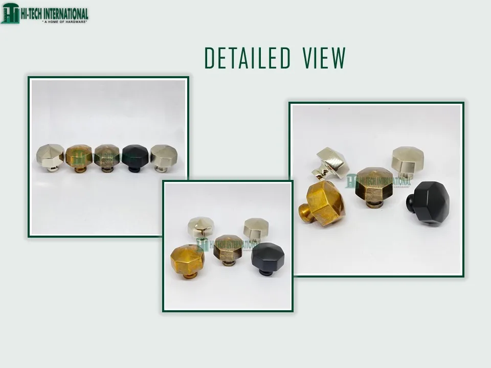 Brass Hexagonal Luxury Custom Finish Knobs Wholesale Unique