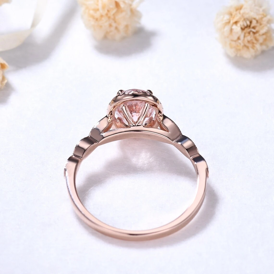 Cheapest Gold Rings Pink Luxury New Design Solid Gold Fine