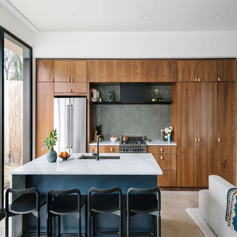 Europe Shaker Modern UV Lacquer Kitchen Cabinet With Wood Stainless Steel Kitchen Furniture Of Shaker Style