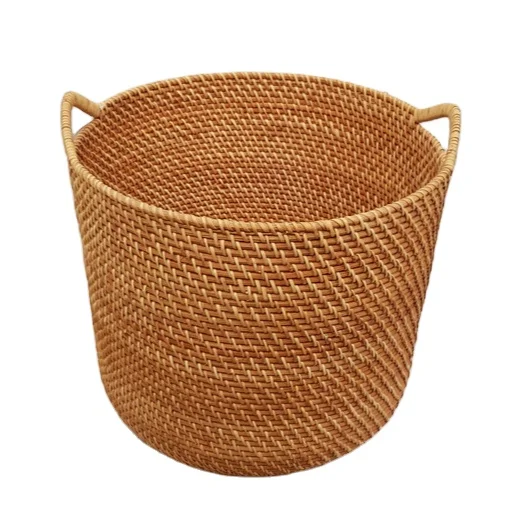 Bamboo Basket With Handles Seagrass Storage Basket Rattan Bamboo Basket