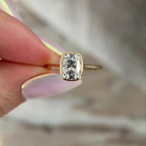 Bangin' Bezel - Elongated Cushion Cut Edition Certified IGI Diamond for Wedding Engagement Romantic Anniversaries Parties Gifts