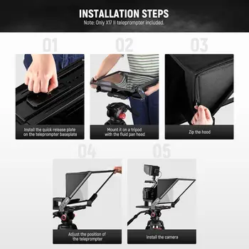 NEEWER Teleprompter X17 II with RT113 Remote/APP Control, 17" HD Beamsplitter All Metal Frame Upgraded Camera Mount QR Plate product image