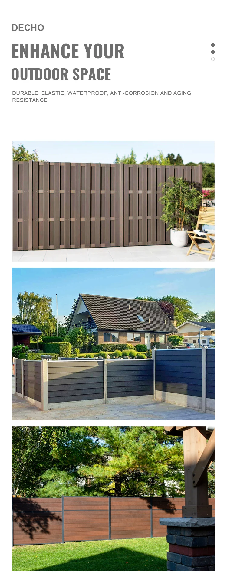 Outdoor Decorative Wpc Wood Plastic Composite Garden Fence Panel - Buy ...