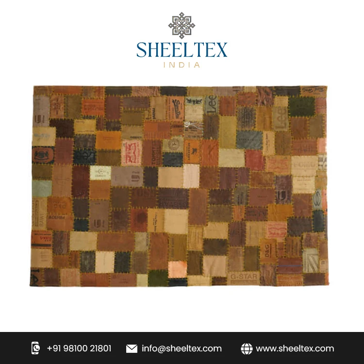 Attractive Designed Patch Work Leather Carpet Leather Made Flooring