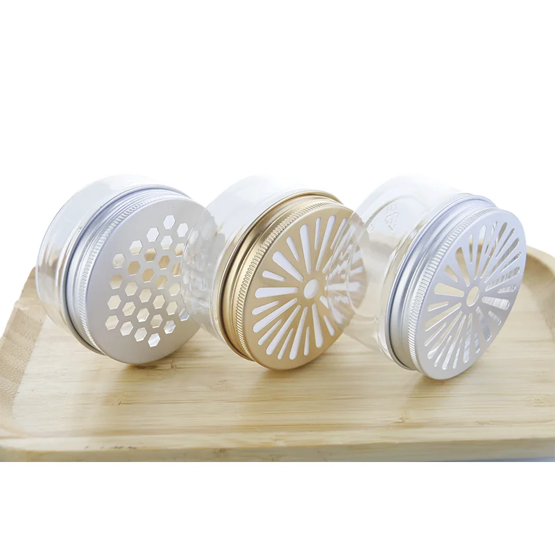 Empty 50ml 100ml 200ml 250ml 500ml Car Air Freshener Aromatherapy Plastic Solid Perfume Jar with Metal Hole Lid
