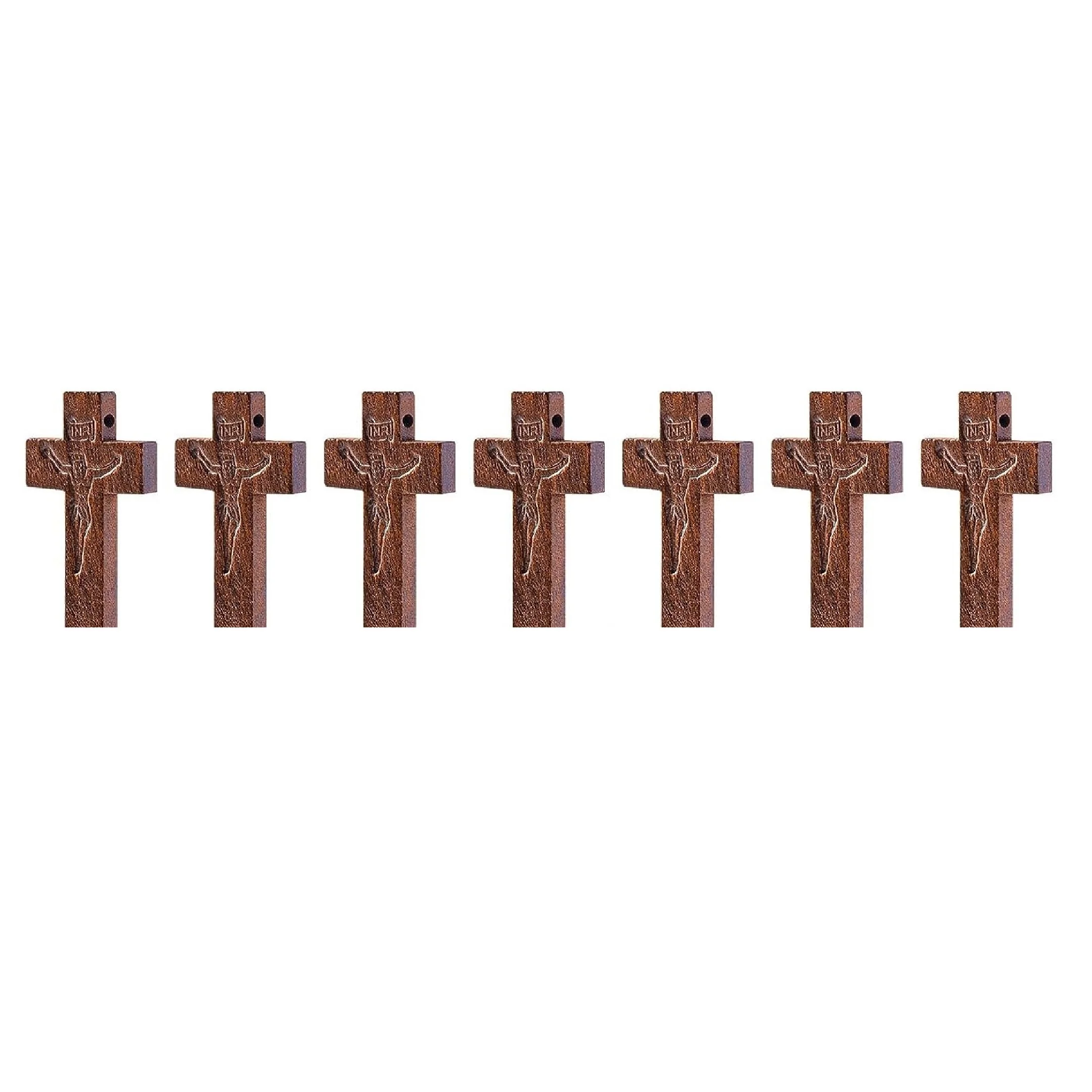 60pack Small Wooden Crosses In Bulk For Crafts Charms With 60 Chains