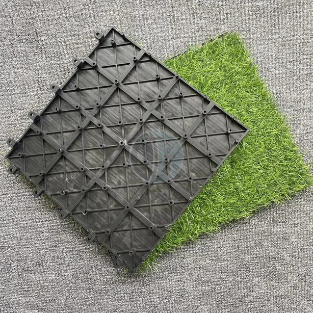 Artificial Grass Turf Tile Interlocking System Self Drain Artificial Grass Premium Synthetic 30 2282