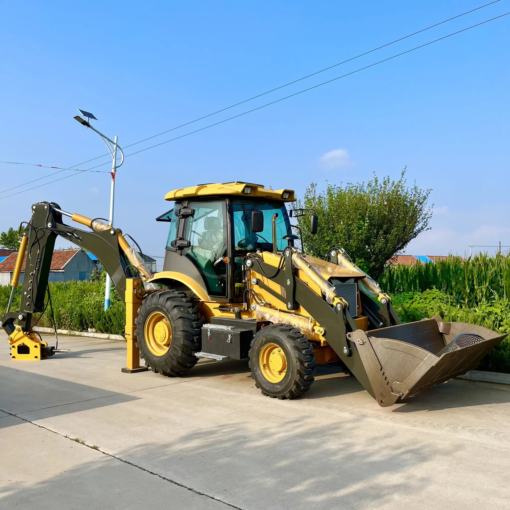 Backhoe Tractor 4wd With Front End Loader 75 Kw And Backhoe With Mini
