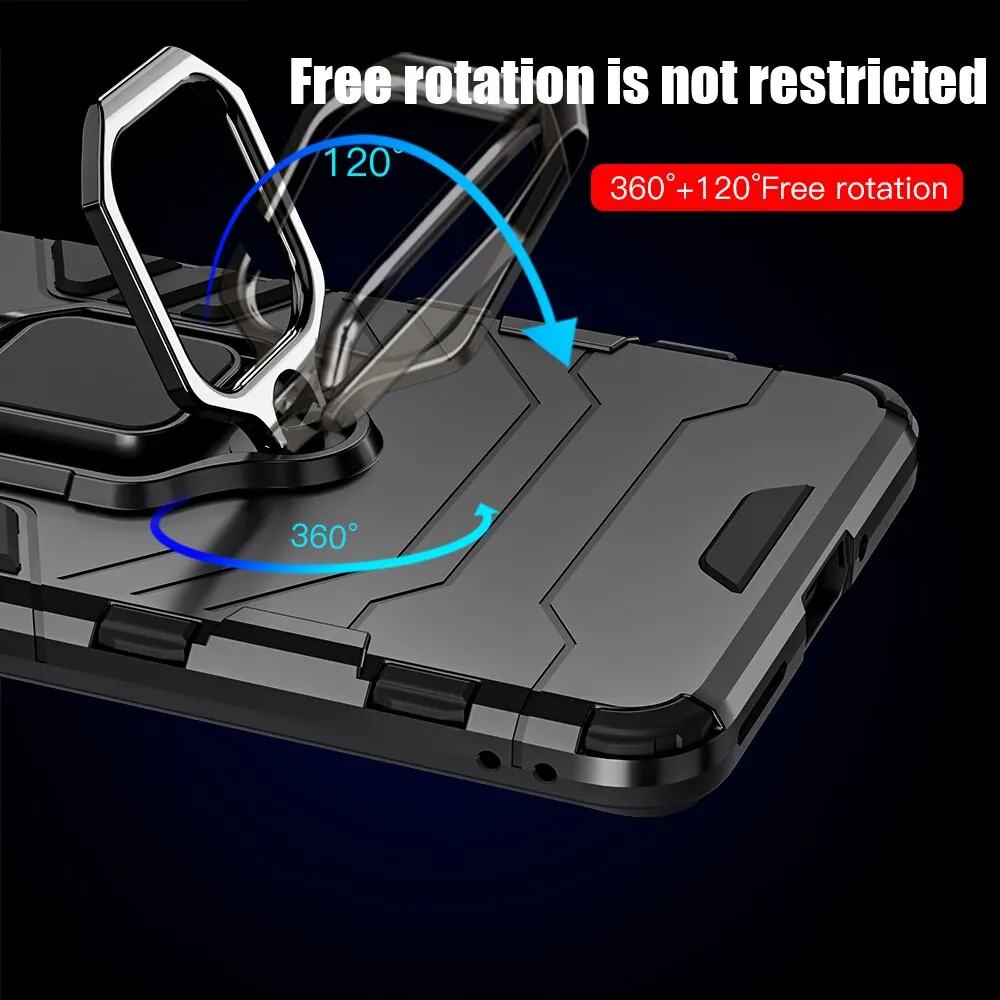 Custodia Rugged Armor OnePlus 11: Cover Antiurto Con Anello 360° E Supporto Magnetico – Nero