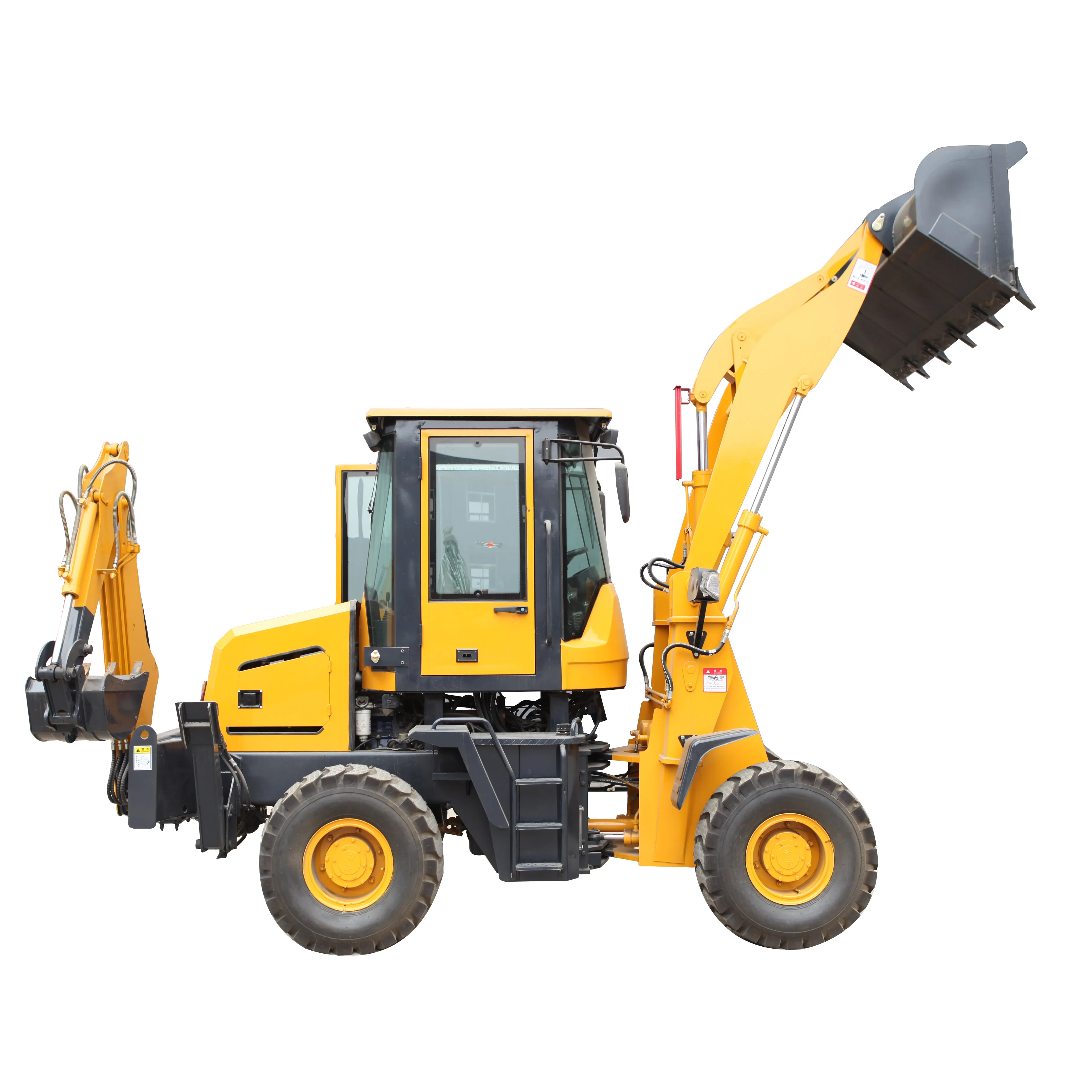 4 Wheel Drive New Backhoe And Loader With Front Loader And Back