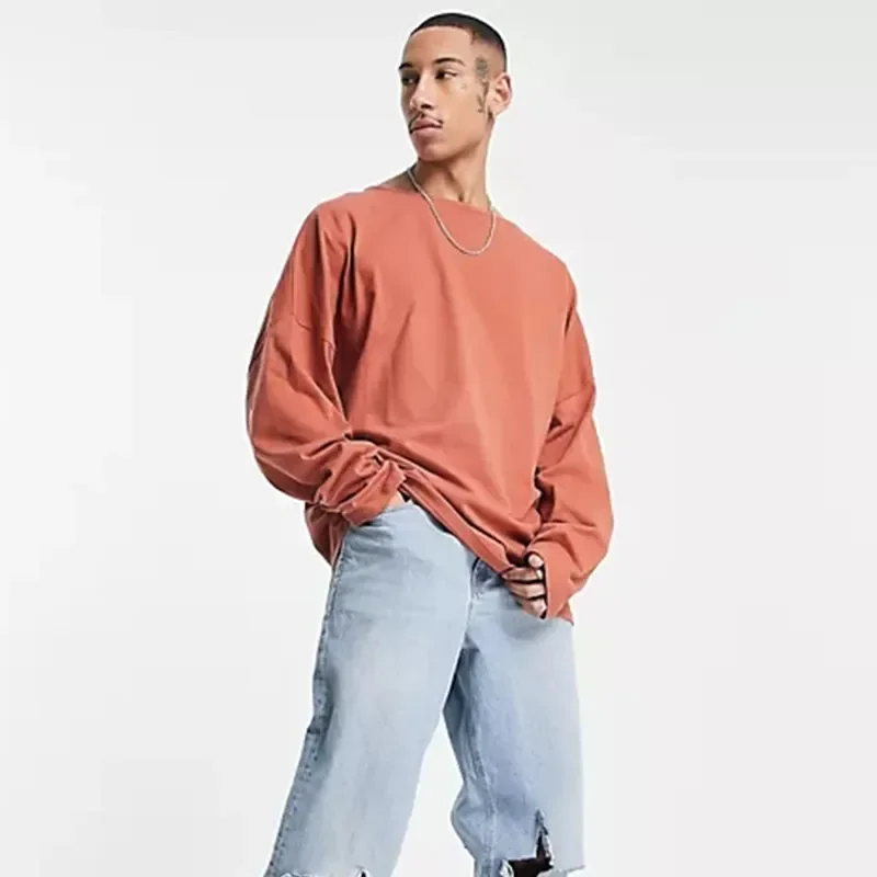 Drop Shoulder Casual Plain Pink Streetwear Plus Size Men's T Shirts Breathable Oversized Custom Unisex T-Shirts619_voghion.com