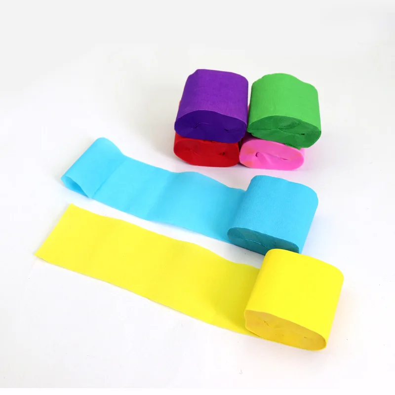 Wholesale Mikailan 4/6/12/pack Colorful crepe paper color roll 2/9/25 meter  for DIY paper craft party decoration From m.