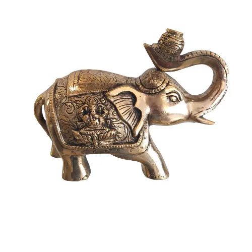 Small Elephant Decorative Figurine for Home Office Decoration at Wholesale and Cheap Price by Indian Vendor Brass Aluminum