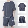 A12 Waffle Shorts Set Dark Grey