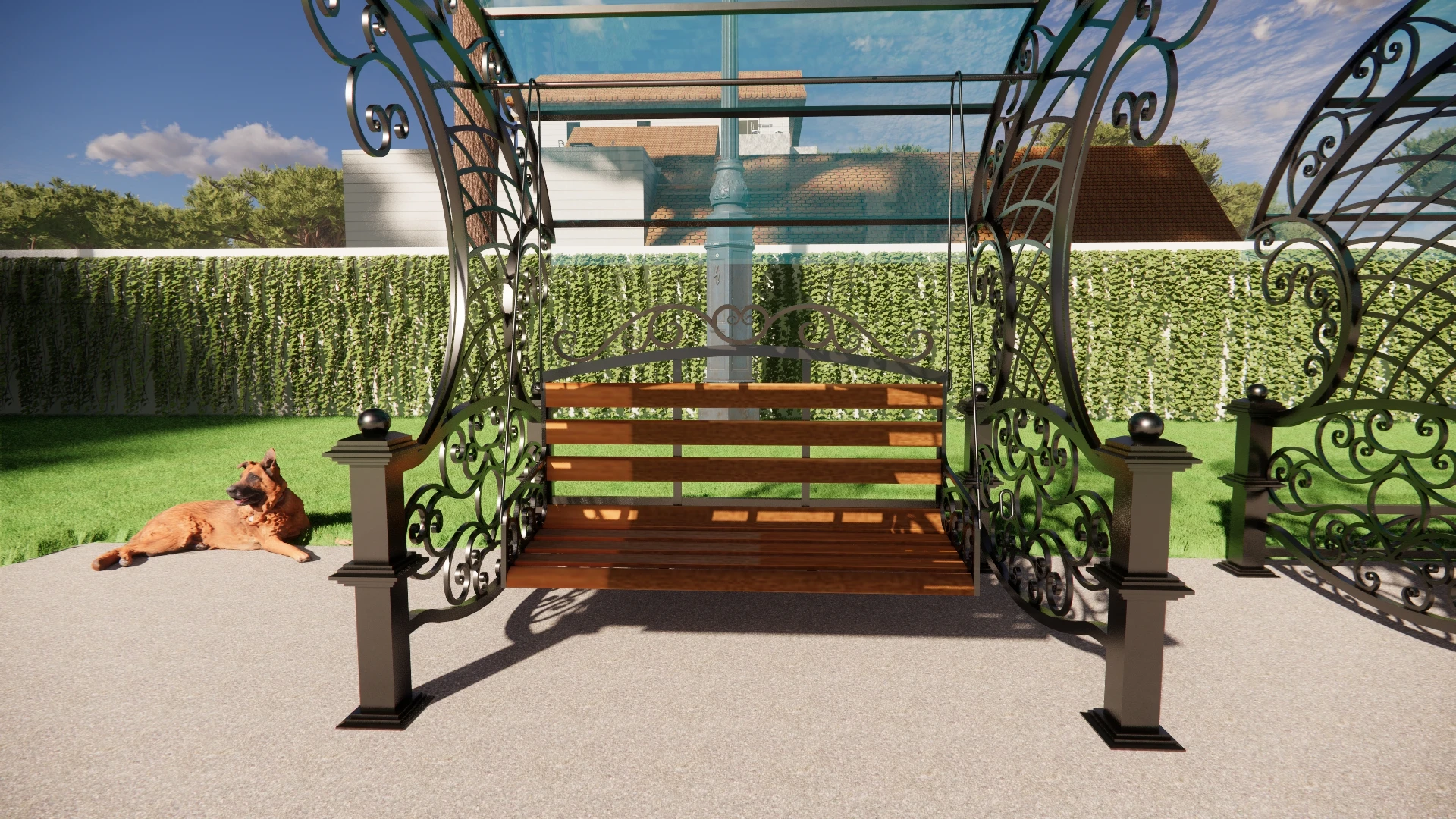 Wrought Iron Contemporary Outdoor Swing Chair for Adults with Stand Park  Use Vietnam Made