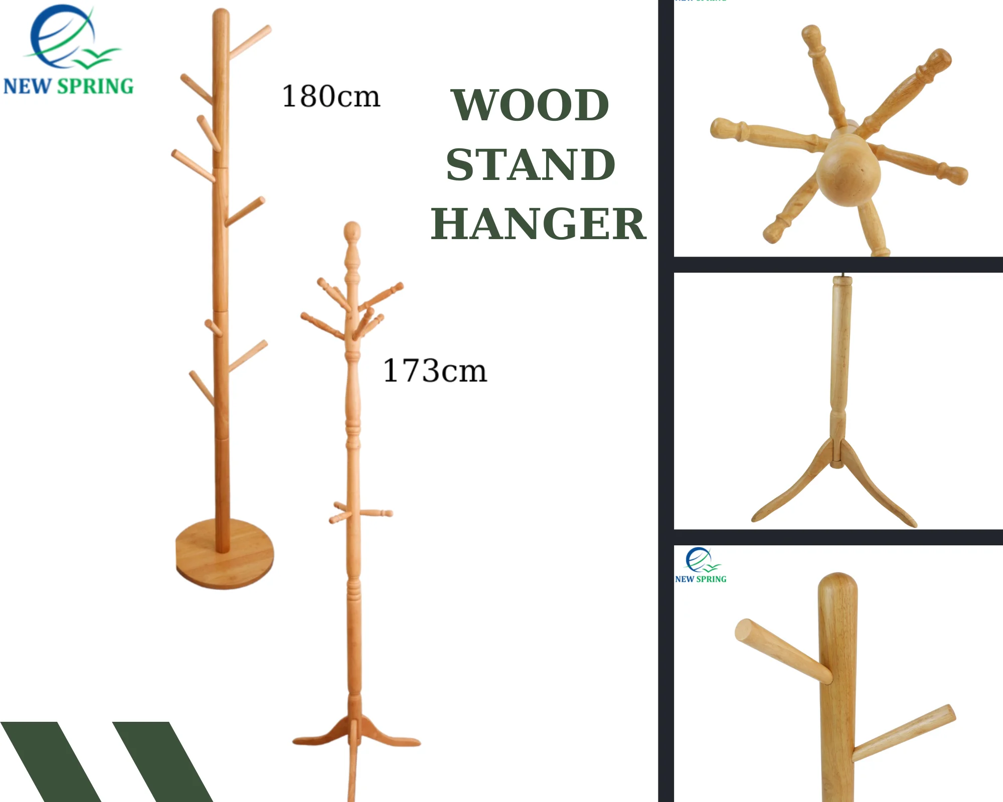 Wooden Hall Tree Clothes Coat Hanging Shelf Shoe Coat Rack Stand With