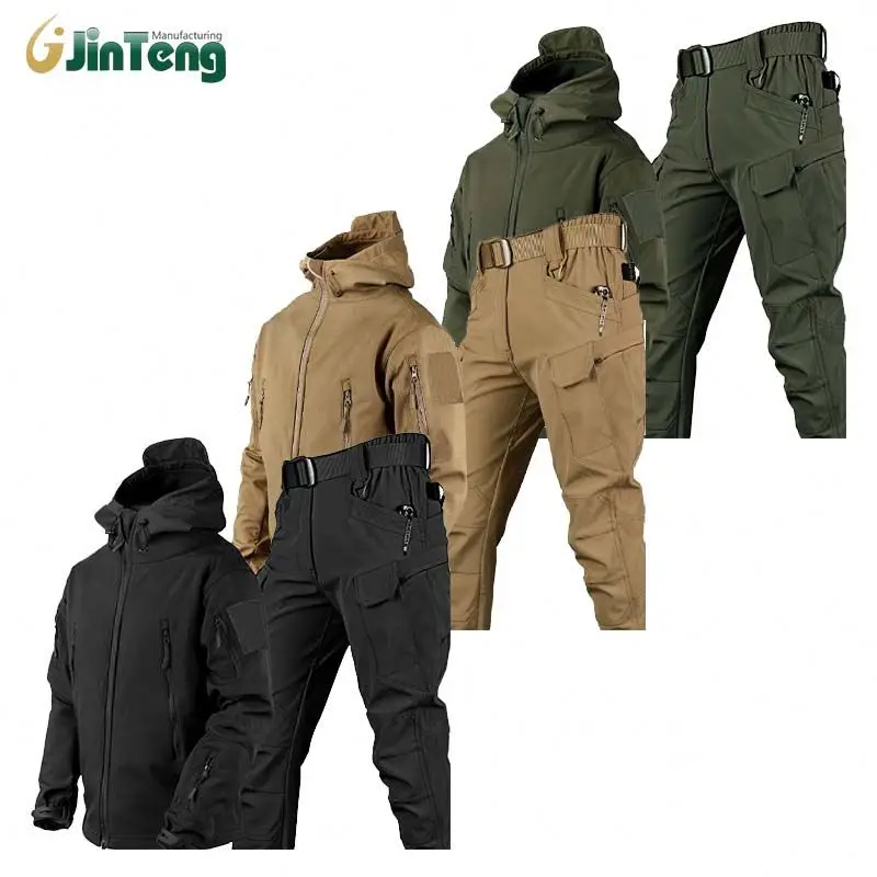 New Camouflage Design Outdoor Uniform Jacket & Pant Breathable & Windproof Fleece Zipper Closure for Autumn Wear