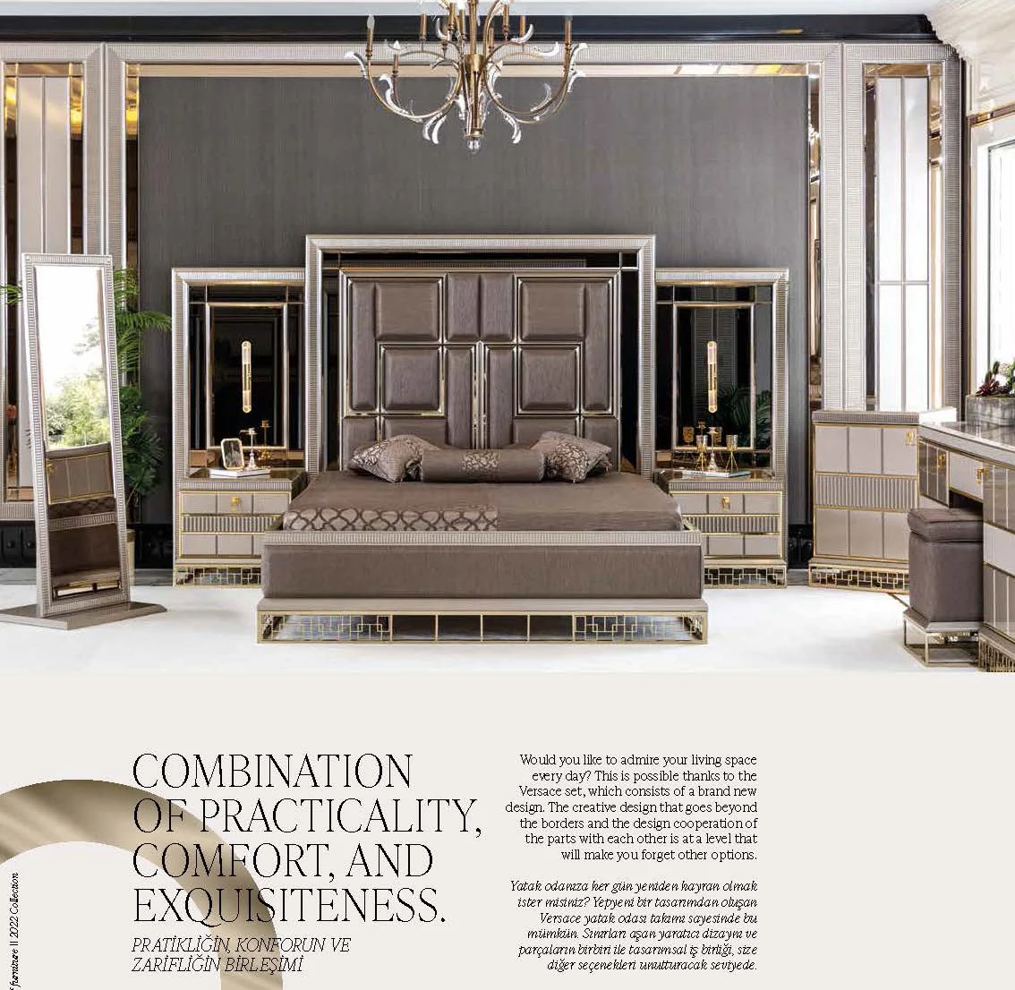 Luxurious Bedroom Furniture Set With Functional Wardrobe Luxury Quality