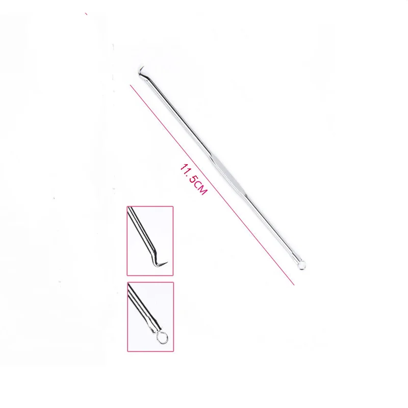 Set of 5 Comedone Extractors for Blackhead and Blemish Aesthetician Approved Pimple and Whitehead Facial Acne Tools-with Case