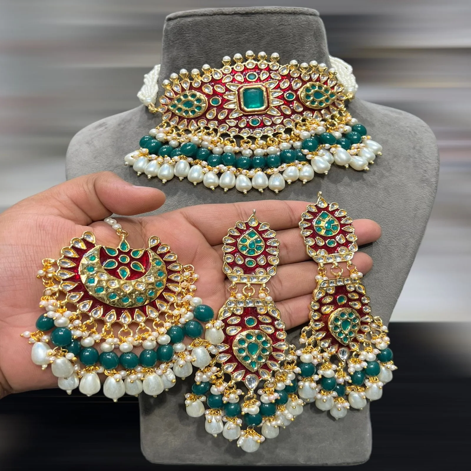 Light weight deals kundan jewellery