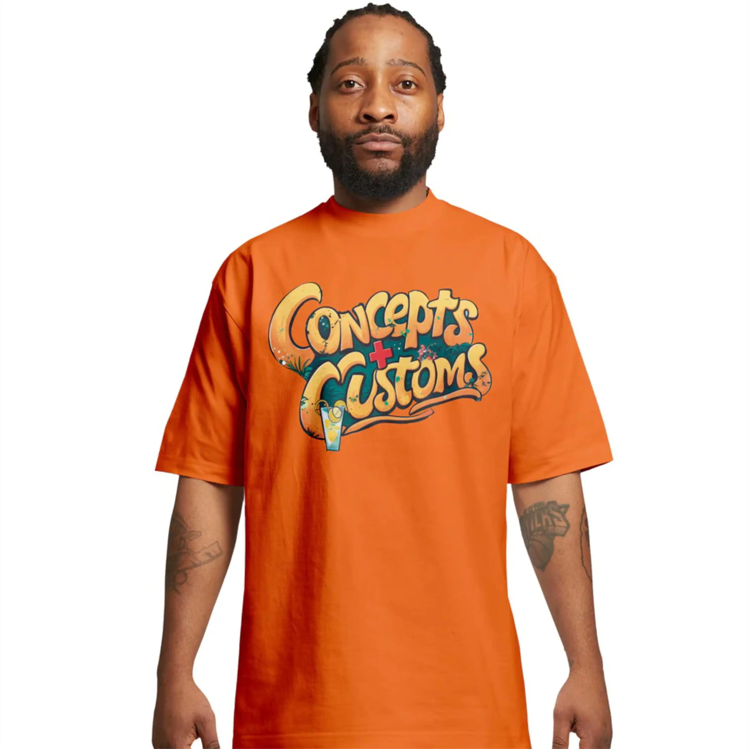 200 GSM Orange Premium Cotton Oversized T-Shirt DTF Printed Graphic Tee  American Streetwear Fashion Urban Casual Apparel