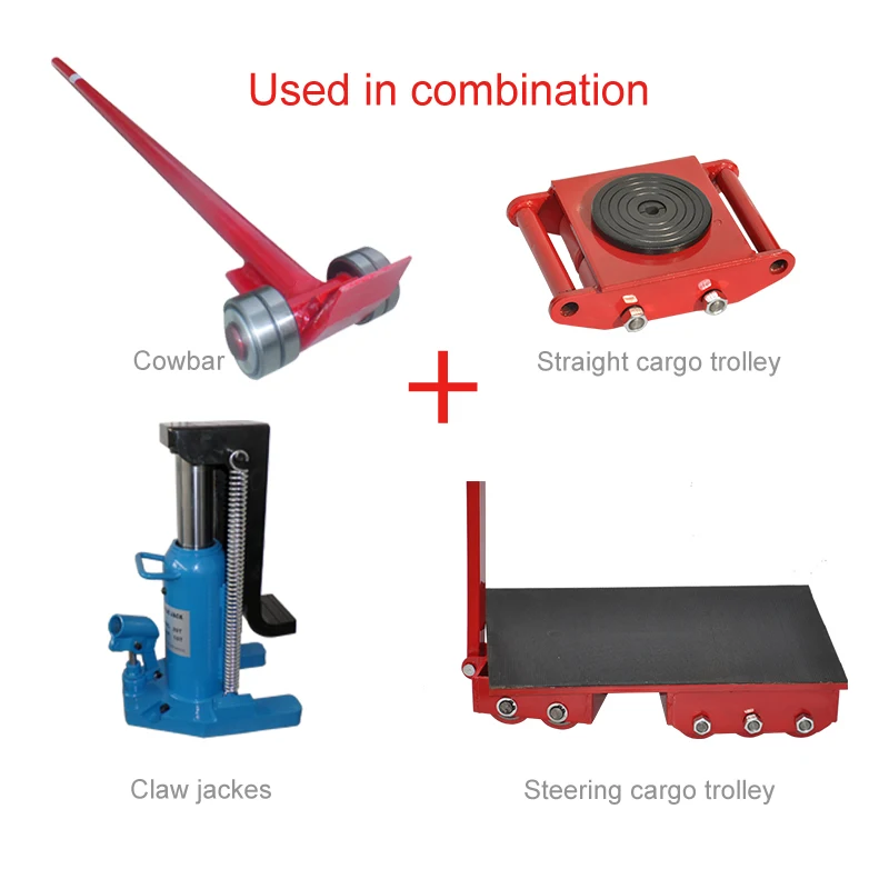 4 Wheels Rotating Round Platform Cargo Trolley Roller Skid for Machinery Moving Heavy Object Moving Equipment