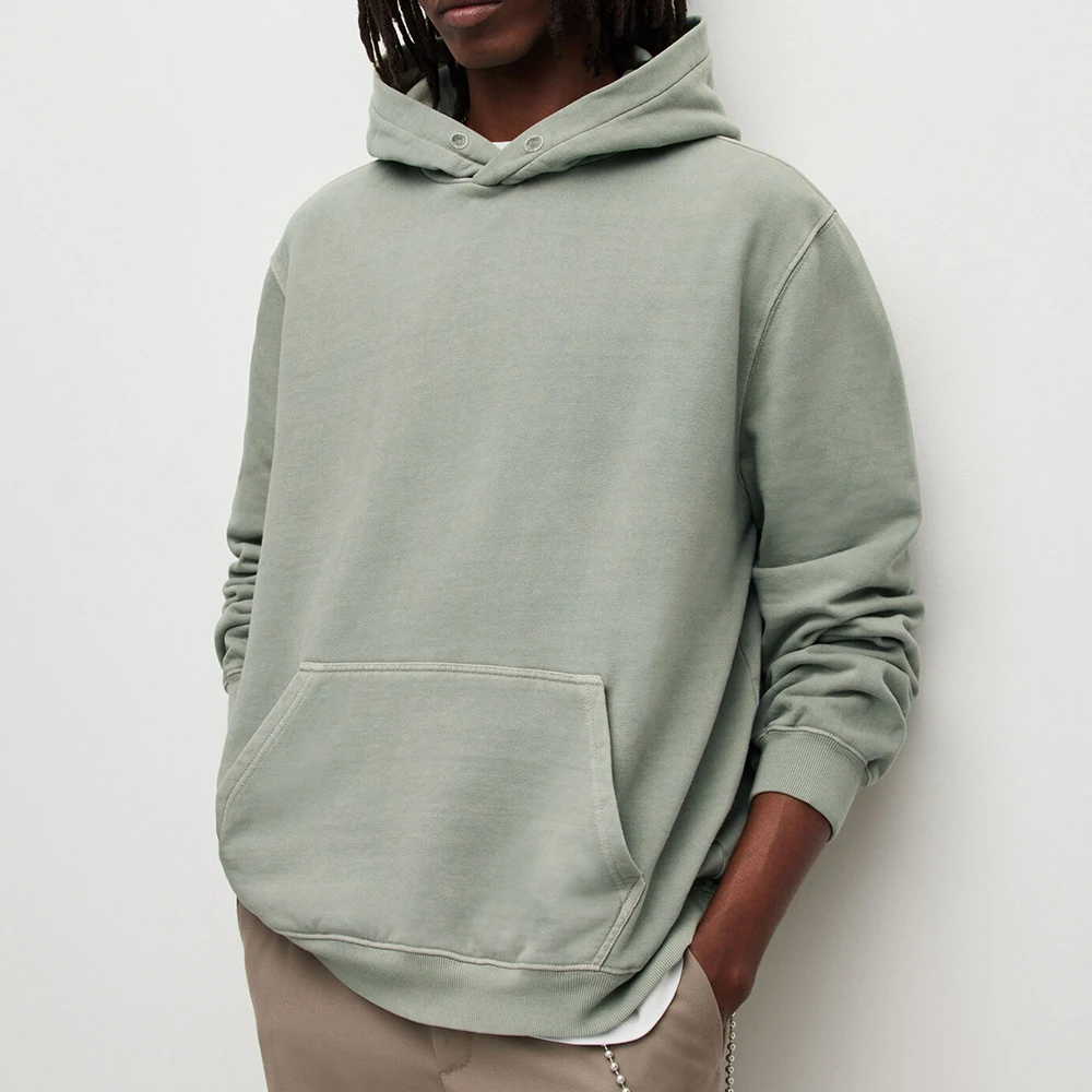 High Quality No String Breathable Stone Acid Washed Hoodies Men Full Zip Us Boxy 500 GSM Designer Enzyme Wash Hoodie Top Boys