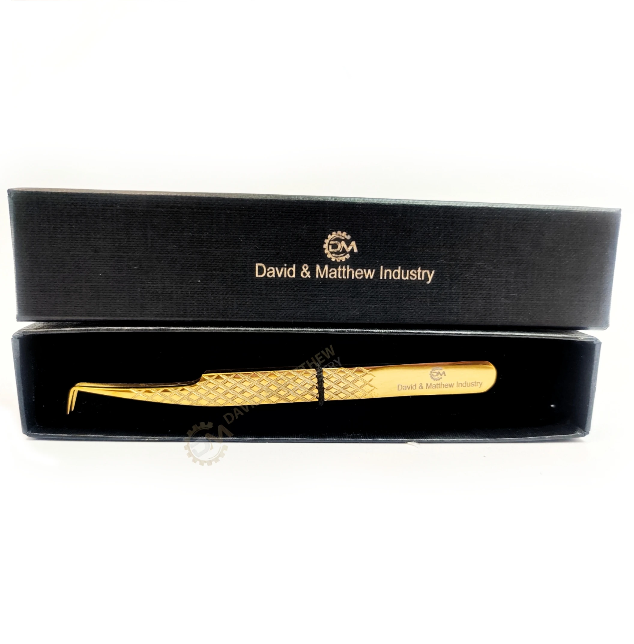 Most Popular 90 Degree Tweezers With Box Packing Stainless Steel Gold