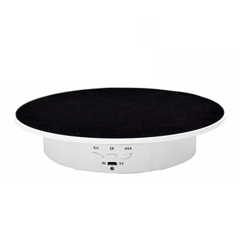 20cm 3 Speeds Smart Mirror Velvet Electric Rotating Display Stand Turntable Jewelry Holder