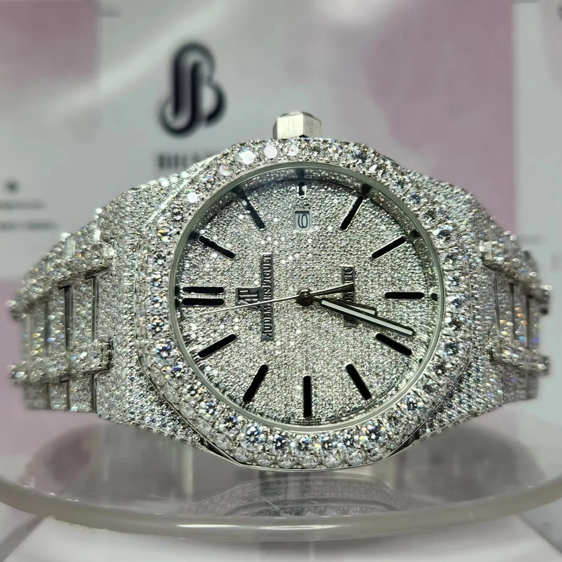 Premium Quality Antique Fully Iced Out VVS Clarity Moissanite Diamond Watch for Men with Free Delivery 222034