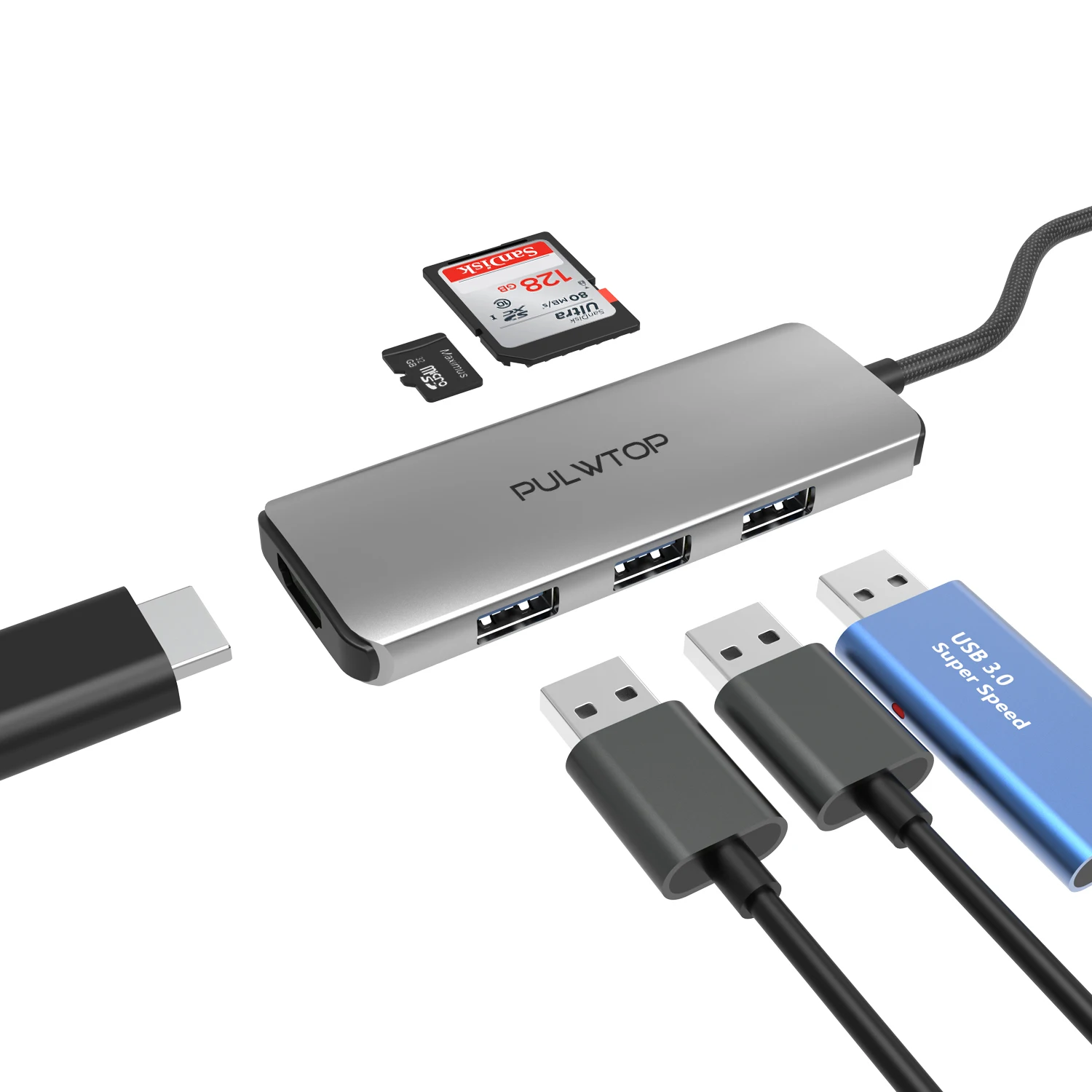 Shenzhen Pulwtop Usb A Hub Industrial Usb Hub Type C Adapter Charger