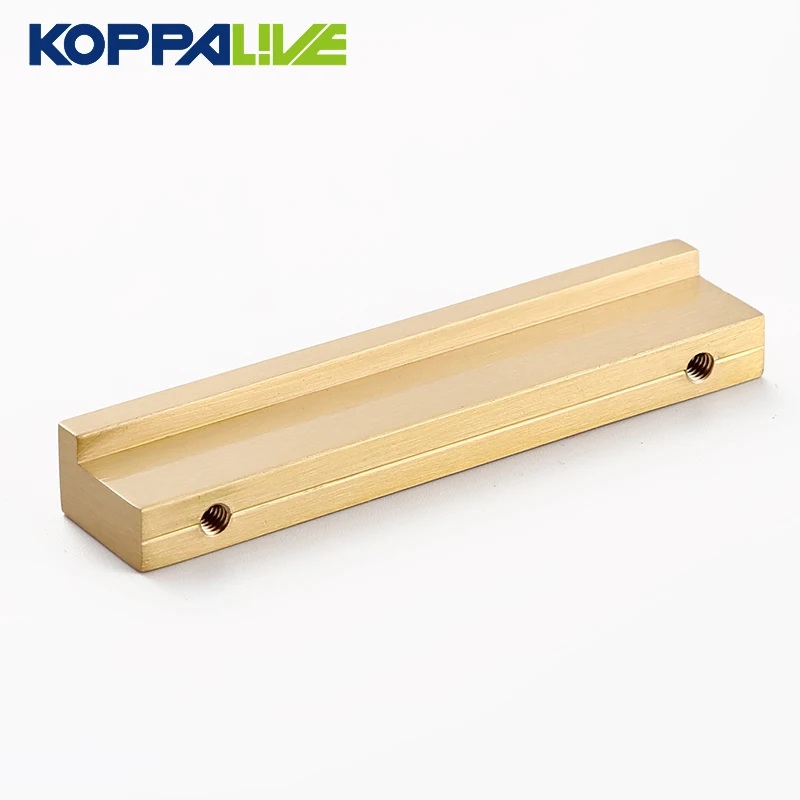 Koppalive Brushed Solid Brass Kitchen Cabinet Door Handles Cupboard Knobs L Shape Drawer Finger Pulls Wardrobe Closet Handle