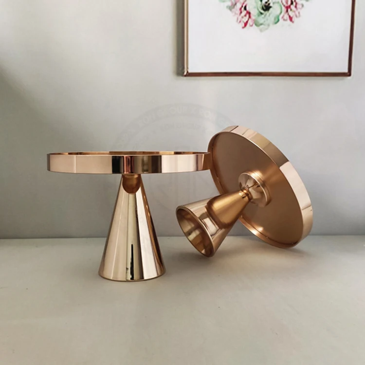 Luxury Mirror Cake Stand Party Dessert Display Wedding Round Gold Cake Pedestal Metal Cake Stand Set Decorating